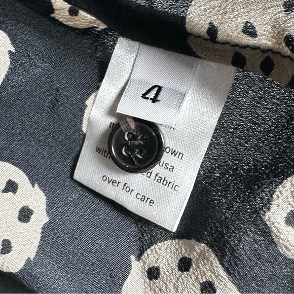 RACHEL COMEY 100% Silk Printed Ruffled Blouse - Picture 7 of 9